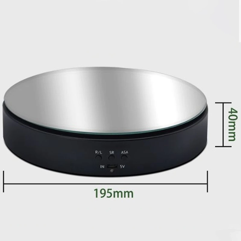 

360 Degree Two-Speed Adjustable Speed Electric Rotating Disc Jewelry Storage Display Base Photography Turntable