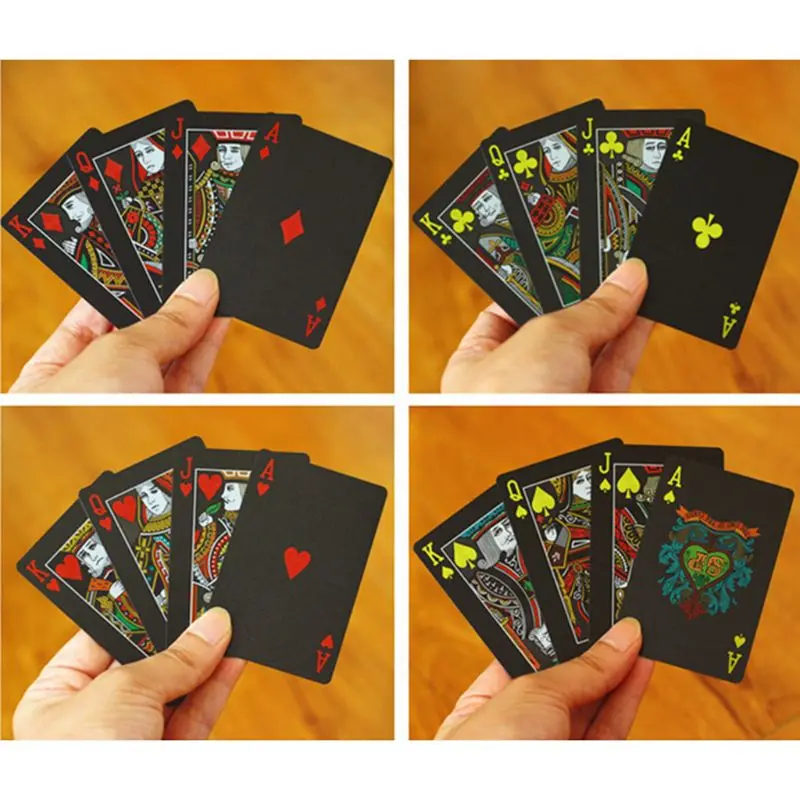 

Black PVC Poker Waterproof Plastic Playing Cards Party Board Game Scrub Poker RXBB