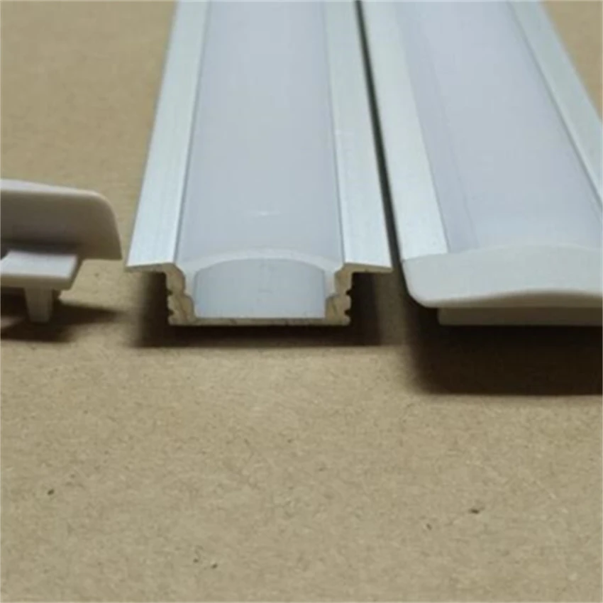 2m/pcs Free Shipping  Aluminum Led Profile For Led Strips 10-12mm PCB Milky/Transparent PC Cover,Ends+Clips