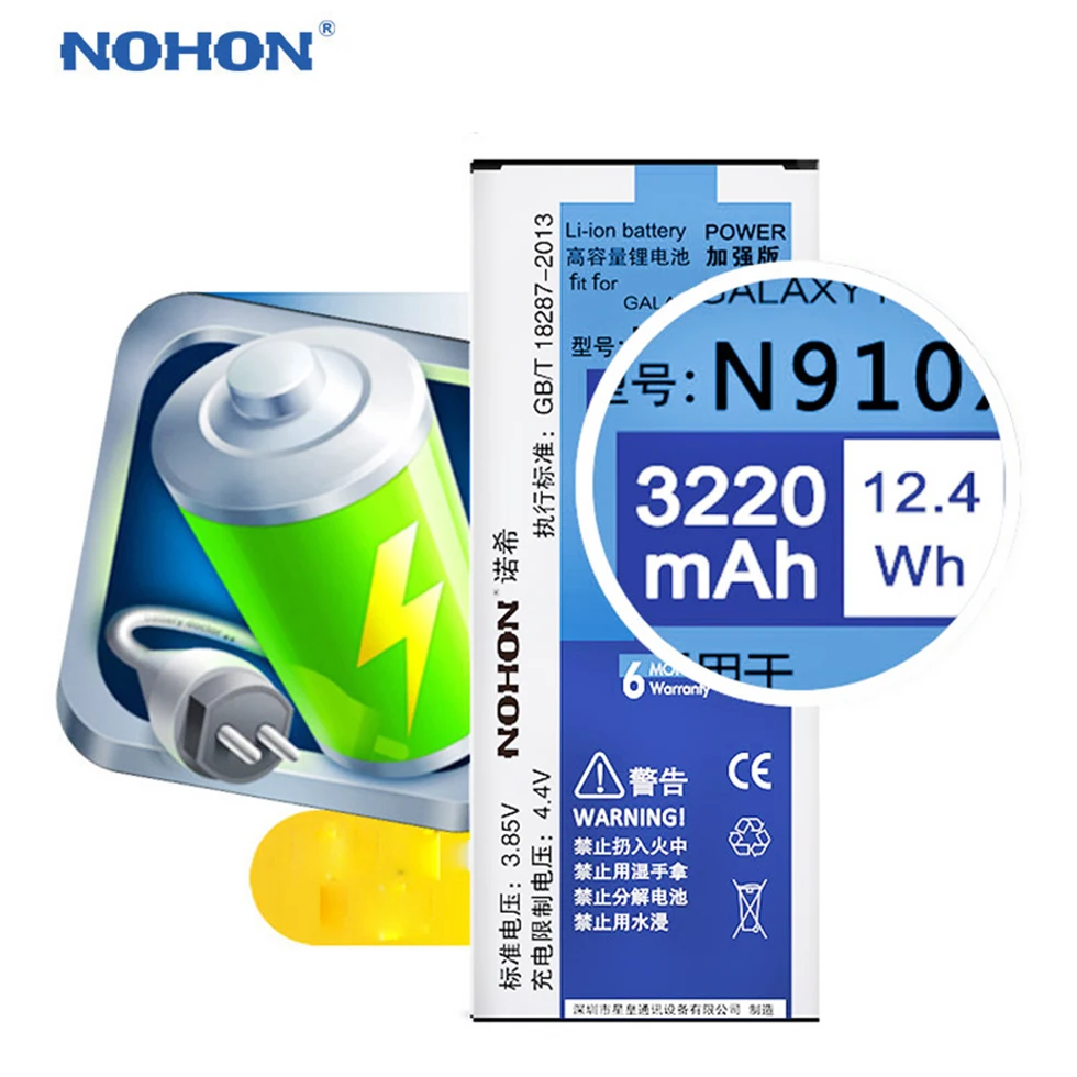 Аккумулятор NOHON для Samsung Galaxy Note 2 3 4 Note2 N7100 Note3 NFC N9000 Note4 N9100 N910X|Аккумуляторы