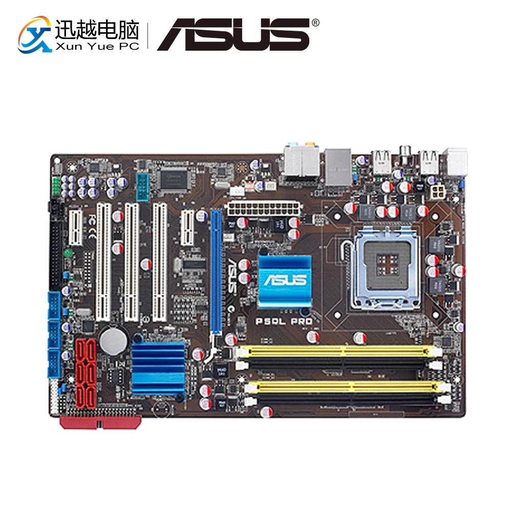 Материнская плата Asus P5QL PRO для настольных ПК P43 Socket LGA 775 для Core 2 Duo DDR2 8G SATA2 USB2.0 ATX оригинальная б/у материнская плата