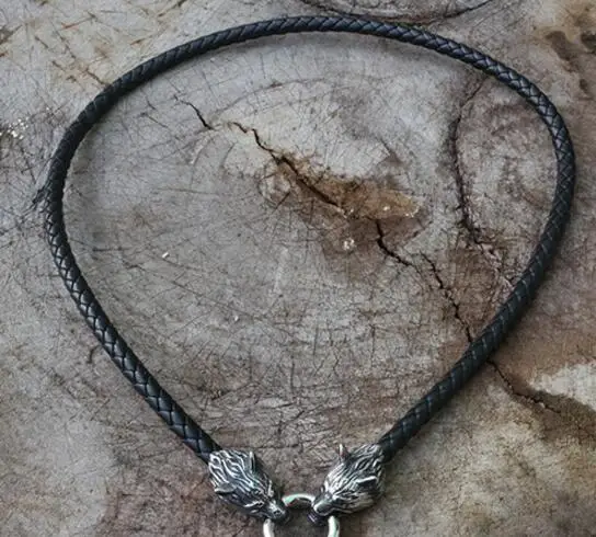 wolf head Lanseis 1 шт. мужское крутое ожерелье из нержавеющей стали волчья голова цепочка викингов мужское ожерелье 6 мм x 50 см или 6 мм x 60 см - Окраска металла: wolf head
