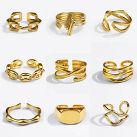 variety geometric ring for women simple kpop irregular hollow personality designer jewelry matching rings wedding accessories