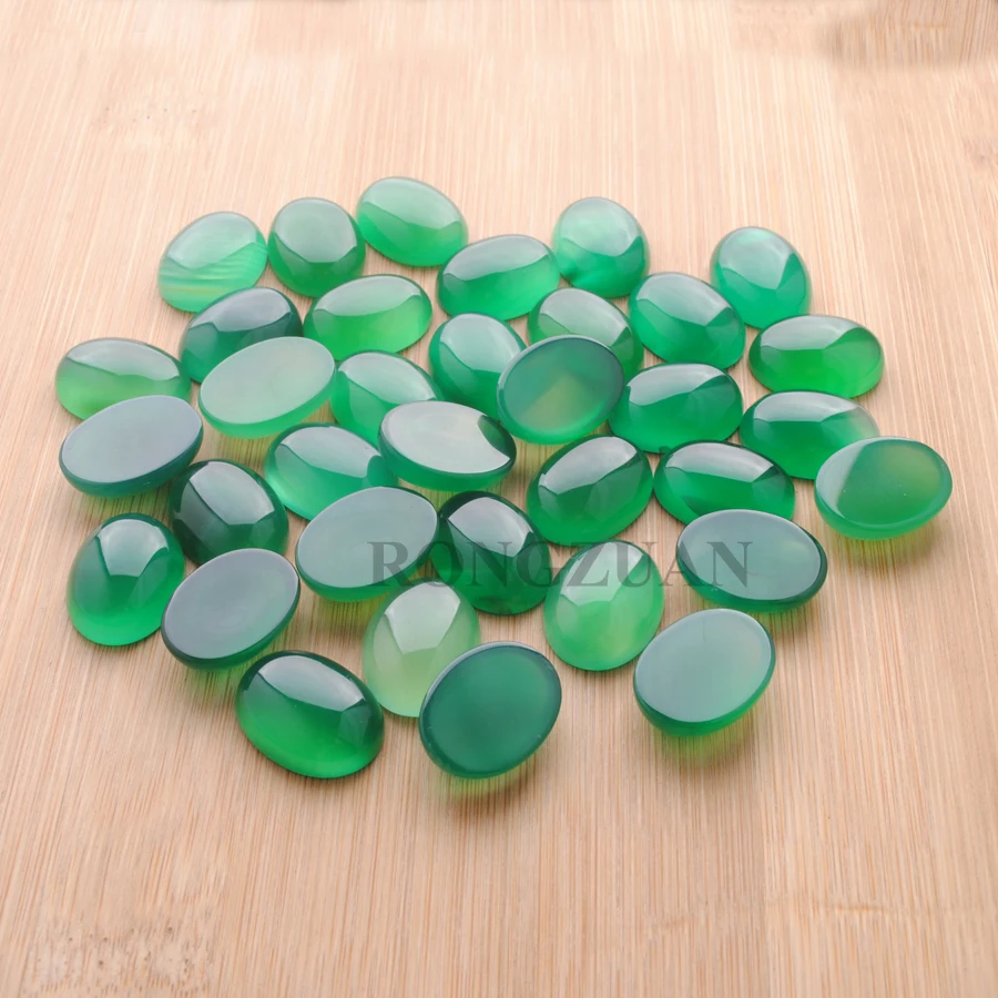

RONGZUAN Free shipping Green Agates Gem Stones Oval Shape Cabochon CAB No Drilling Hole for Making Jewelry 15x20MM 20pcs TU3034