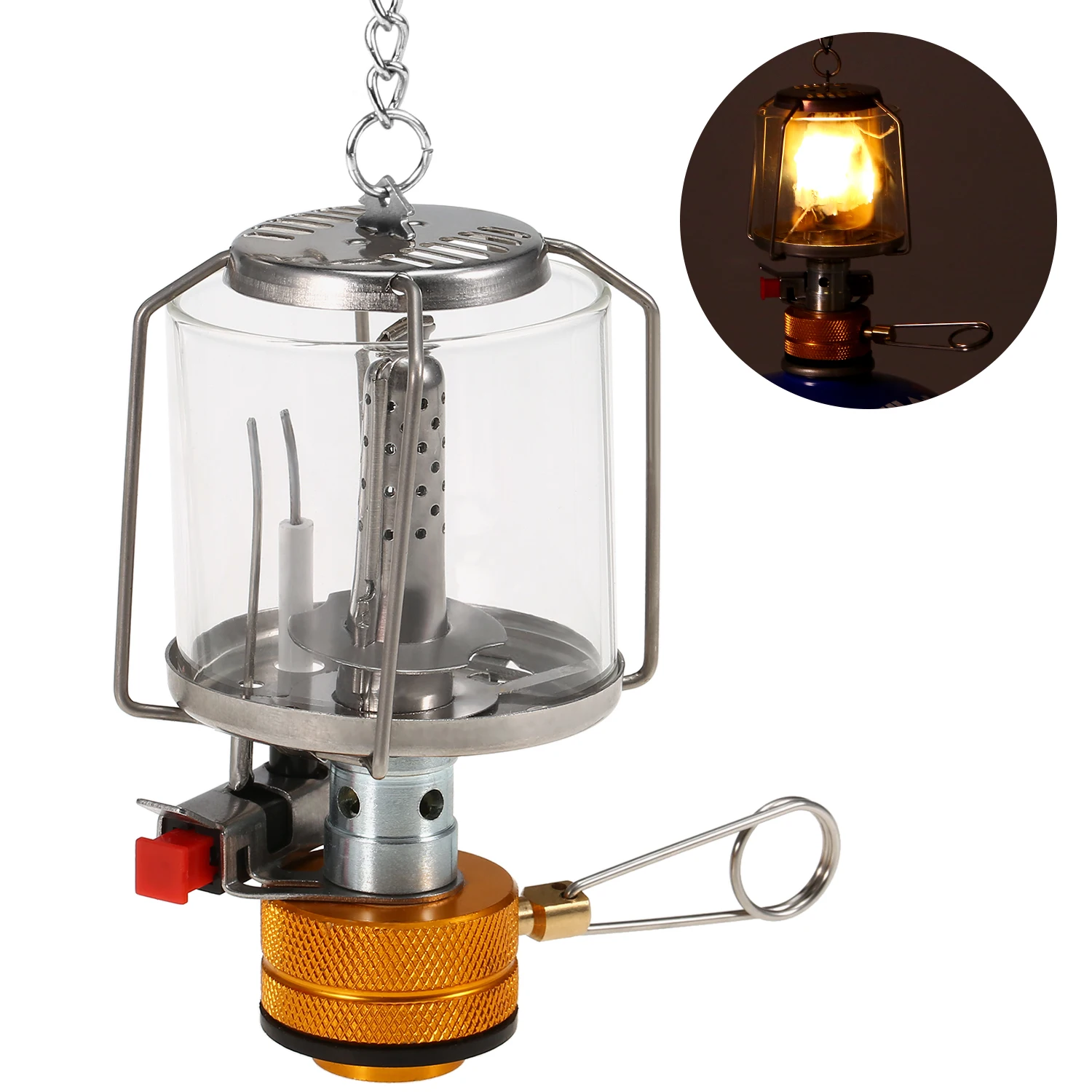 

Outdoor Portable Camping Gas Lantern Piezo Ignition Mini Gas Tent Lamp Light Camping Equipment powerful Fishing Light Night