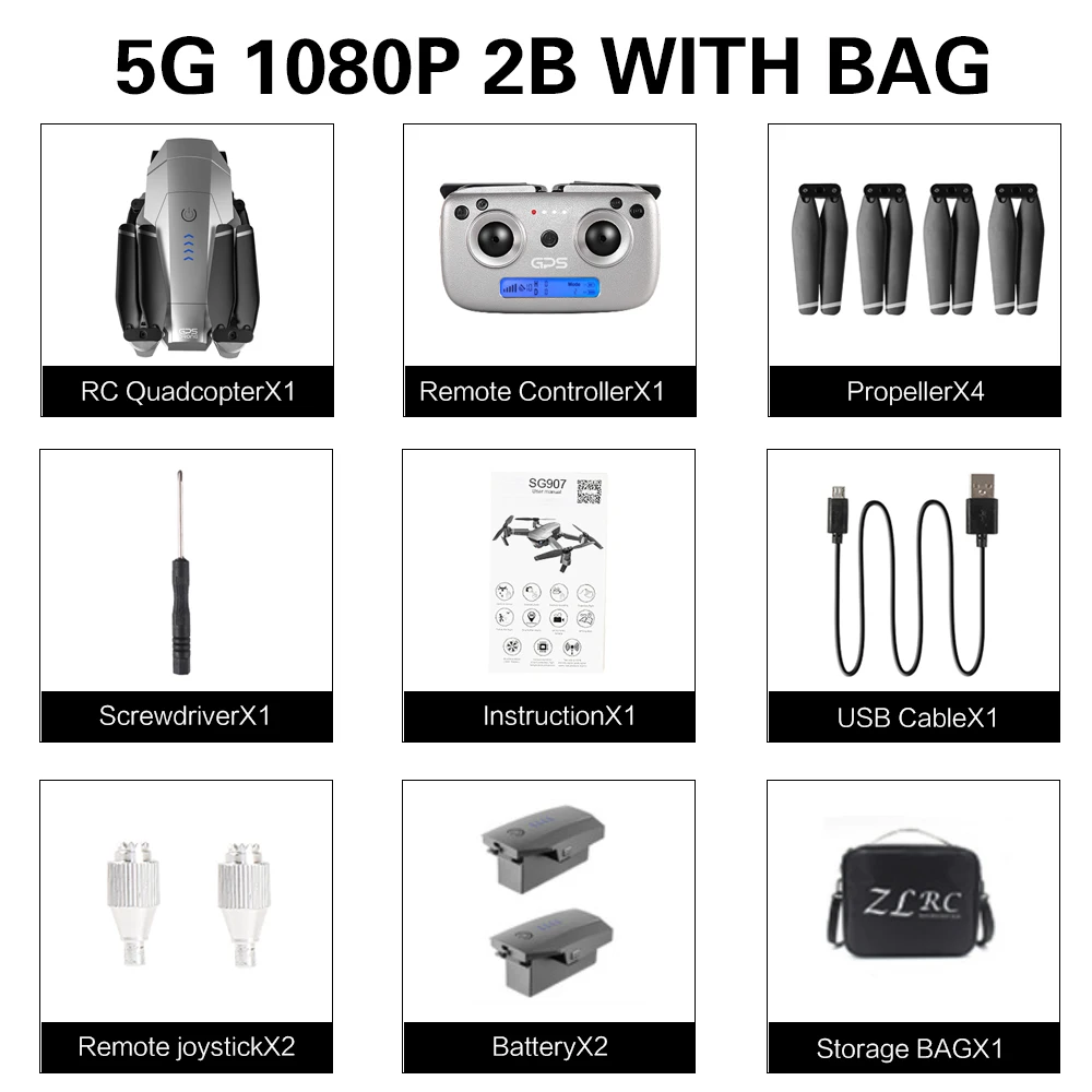 5G 1080P 2B with bag SG907/SG901 gps Дрон с 4K HD двойной камерой Широкий угол 5G wifi FPV RC Квадрокоптер складной Дрон Профессиональный gps следуй за мной - Цвет: 5G 1080P 2B with bag