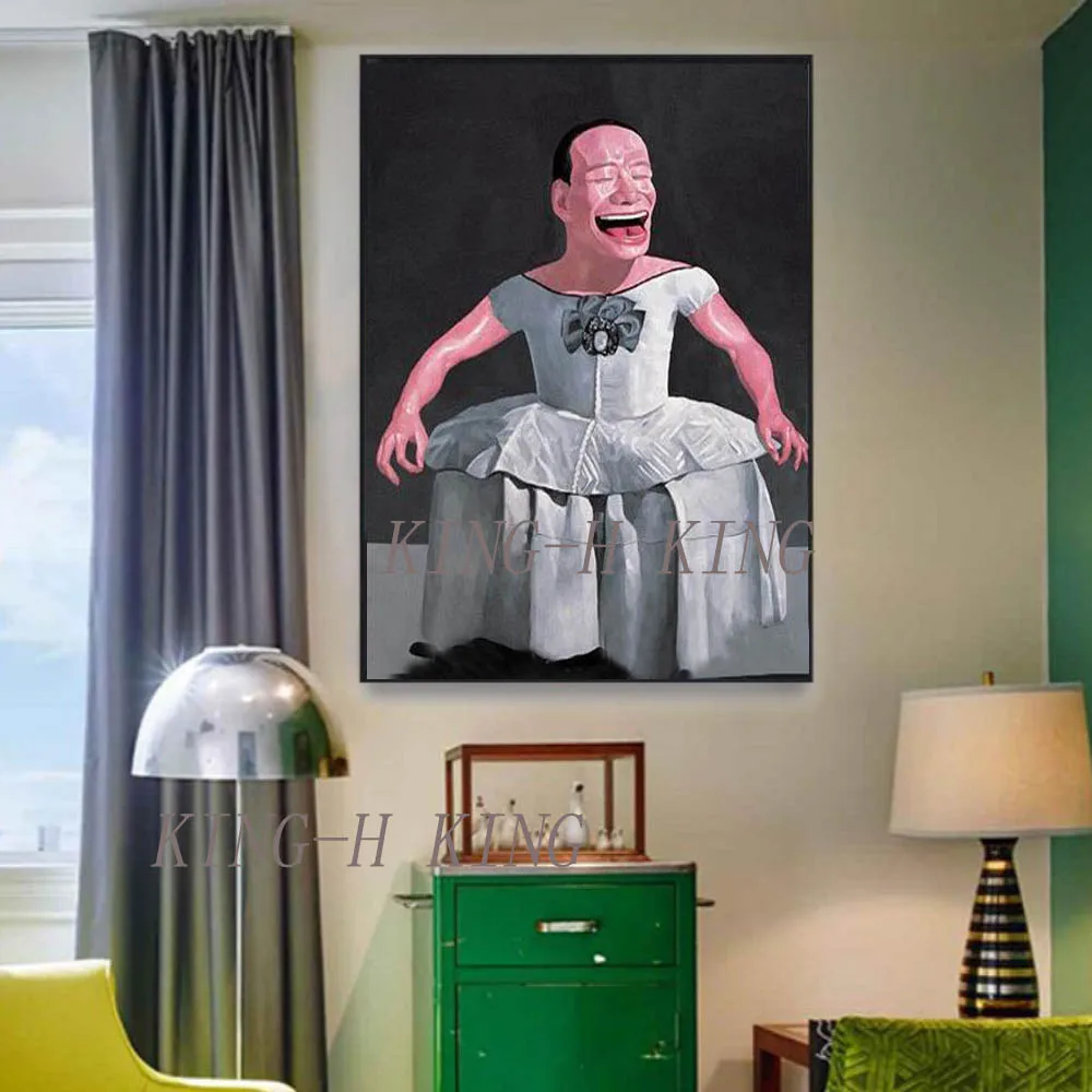 Китайские художники Рисованные вручную персонажи носят юбку с большим ртом