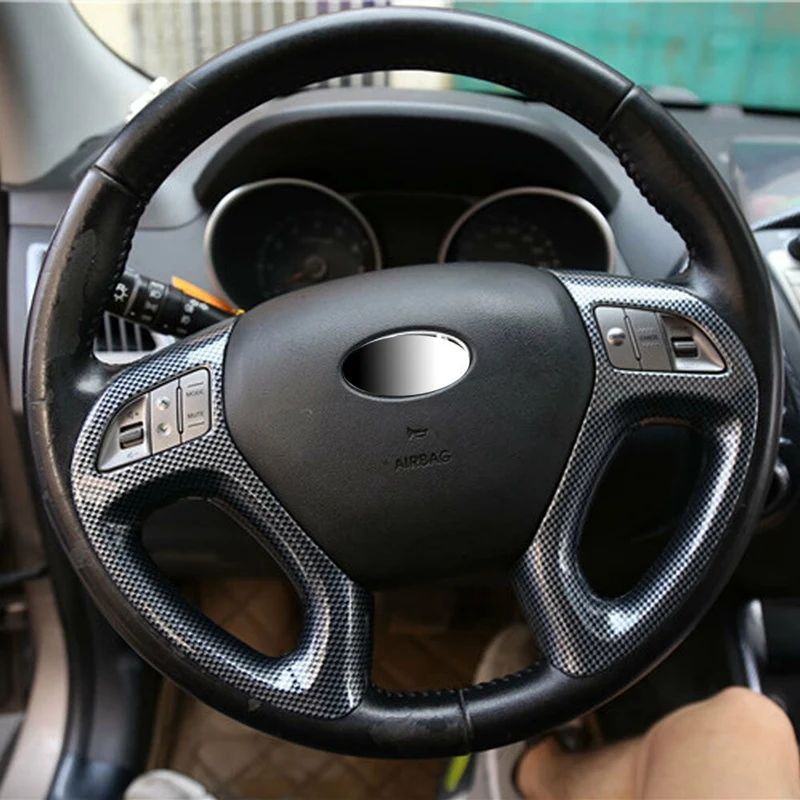 2 PCS Car Steering Wheel Cover Trim Interior Carbon Fiber Styling for Hyundai IX35 2010-2015 | Автомобили и мотоциклы