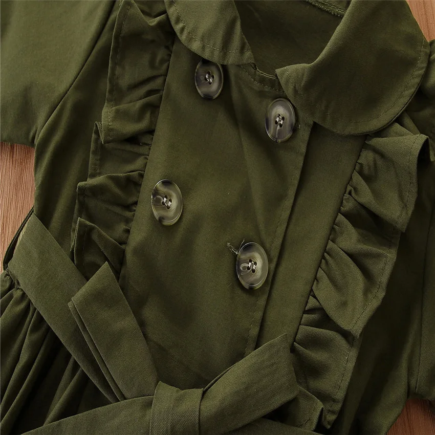 Детское пальто двубортная Одежда для девочек осень 2021 кружевная ветровка с