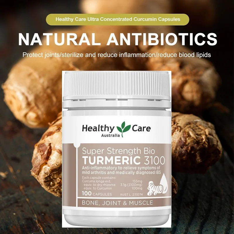 

Healthy Care Turmeric Curcumin Pills Capsules Joint Liver Digestive Nervous System Health Prevent Cancer Relief IBS Arthritis