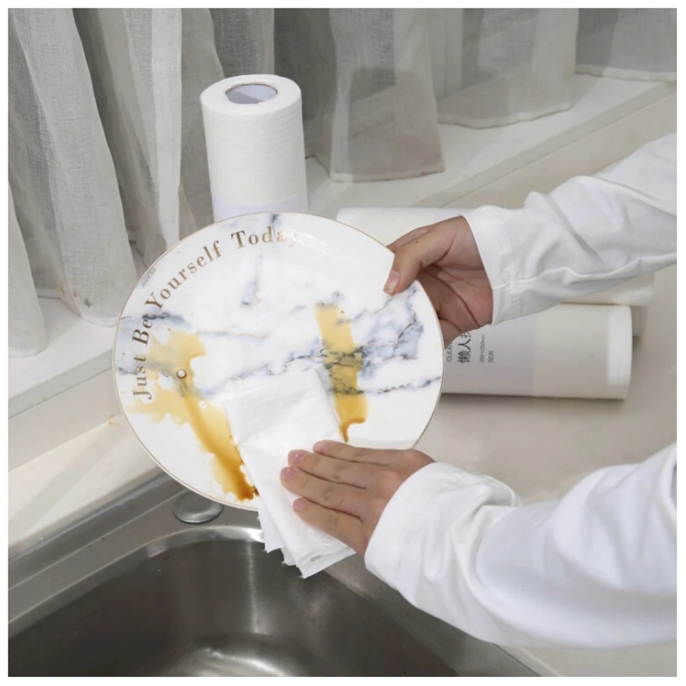 Кухонные бумажные полотенца нетканые бытовые Твердые салфетки одноразовое