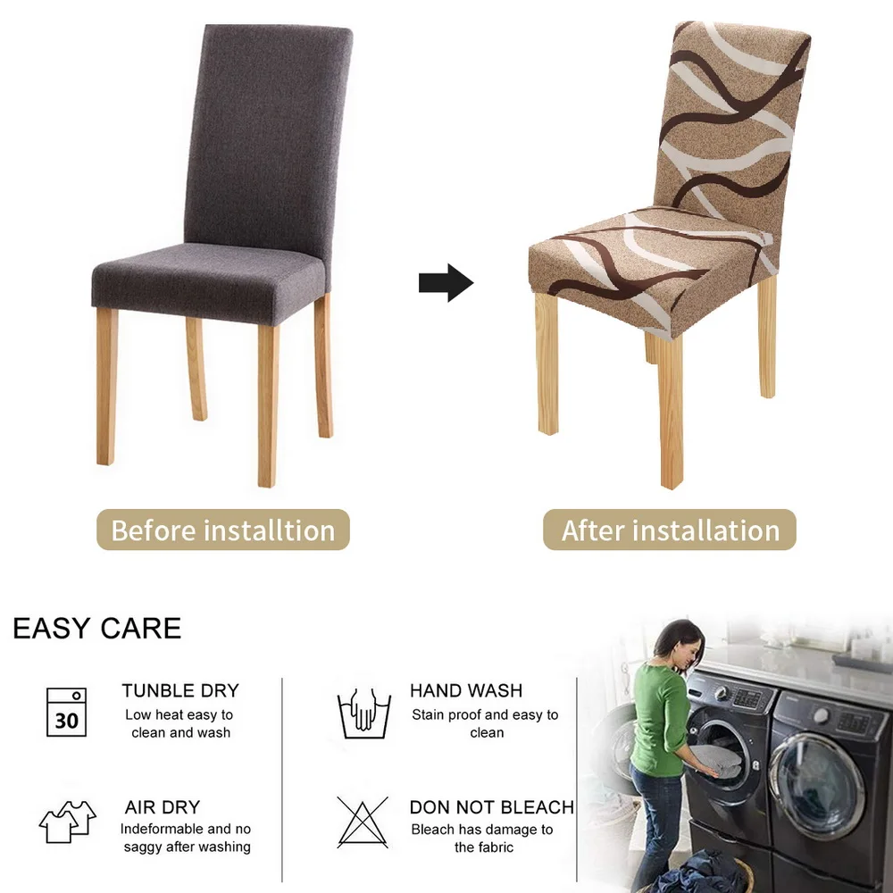 1/2/4/6 шт. чехол для стула в геометрическом стиле столовой моющийся