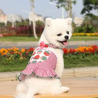 new summer dogs skirt lattice style casual skirt dresses for pet clothes cute dog dress york clothes for dogs skirts pet dress