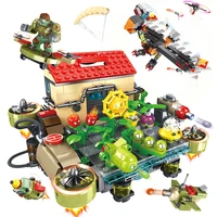 zombies blocks battle of the sky building crazy backyard zombie attack set model brick toys for children