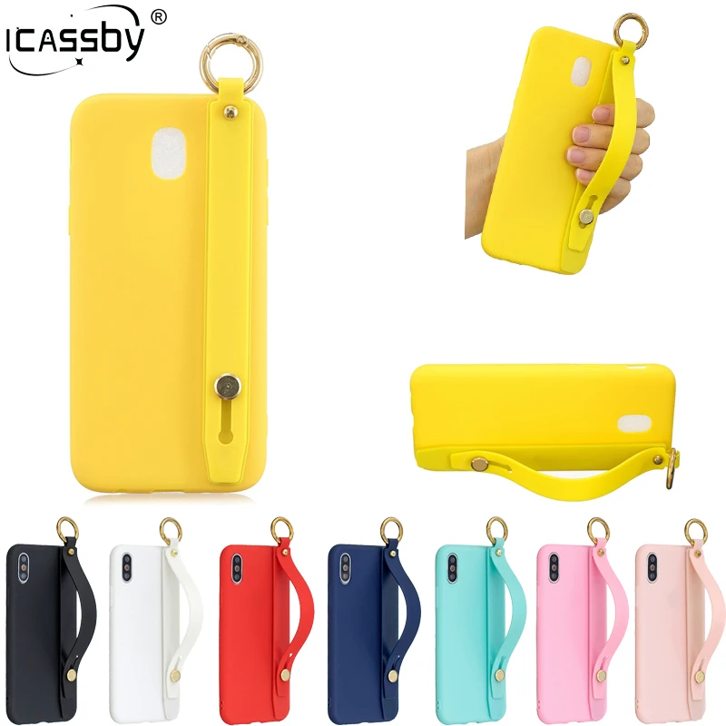 

Candy Wrist Strap Soft Silicone Case for Samsung Galaxy J3 J5 J7 2017 J330 J530 J730 J310 J510 J710 Cover J4 J6 Plus 2018 Case