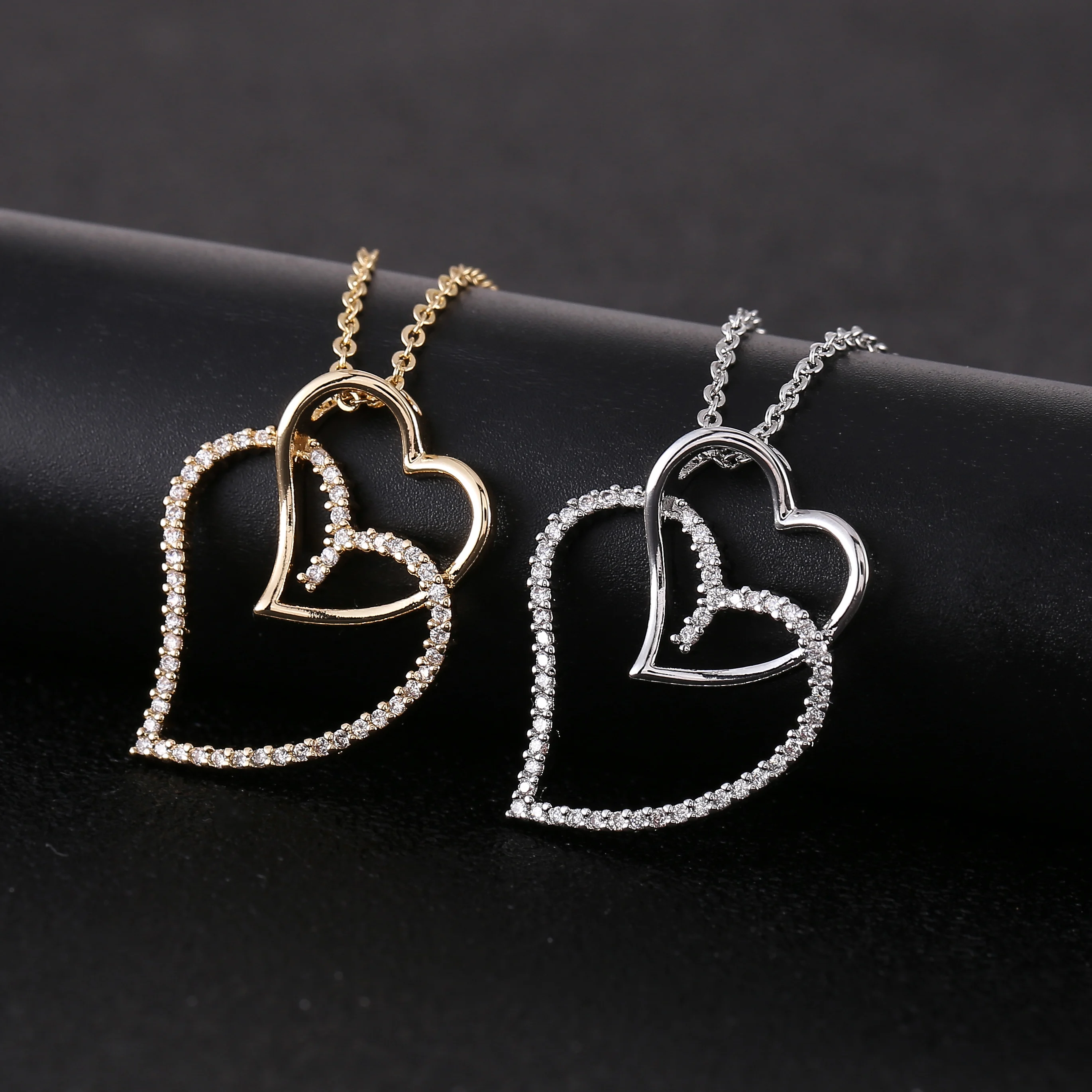 Двойное любовное ожерелье на шею Женское Ожерелье два цвета по желанию подарок