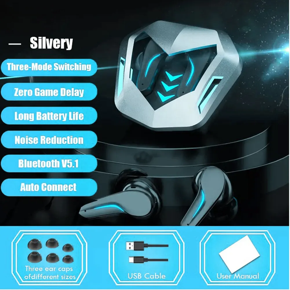 

New Hot MD188 Wireless Earphones Gaming Bluetooth Headphones 5.1 Low Latency Three-Mode Switching Earbuds With Noise Cancelling