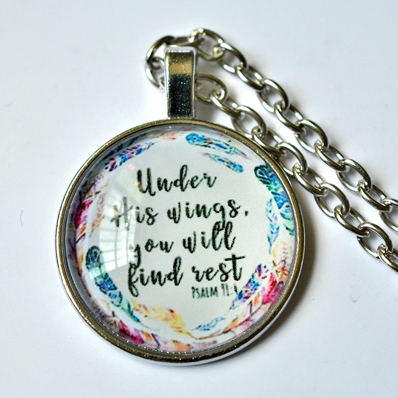 FLTMRH он зовет меня красивая одна Библейская Подвеска со стихом стеклянный купол