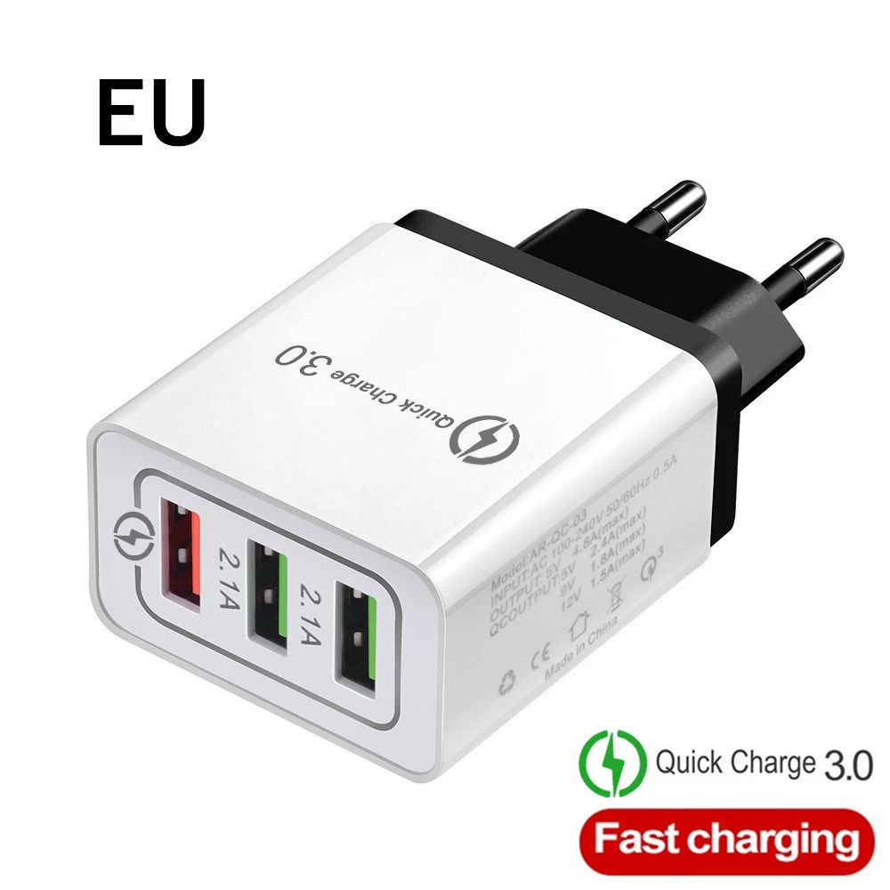 USB зарядное устройство EU/US вилка Быстрая зарядка 3,0 быстрое зарядное устройство настенное зарядное устройство для iphone 6 7 8 9 10 11 X samsung Xiaomi huawei зарядное устройство для телефона