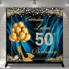 Праздничный баннер на праздник 50-го дня рождения, Женский фон с пятью блестящими высокими каблуками и воздушными шарами, индивидуальные украшения, фотосессия, фотосессия