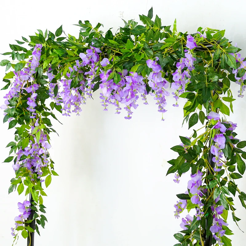 wisteria flowers Artificial Wisteria Silk Flowers Home Wedding decor Bouquet vine decoration Garden Hanging garland Plant string | Дом и сад