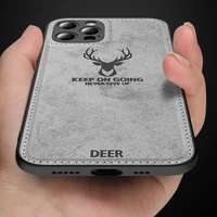 shockproof cover for iphone 12 pro max mini 11 7 8 plus 6 6s silicone fabric deer cloth case for for iphone xs max x xr se 2020