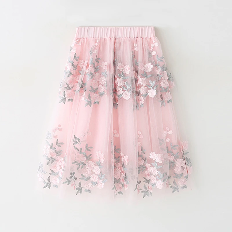 pink Юбка для девочек, летняя юбка с рисунком красного сердца для подростков г., длинные фатиновые юбки в сеточку для девочек детская одежда на возраст 8, 10, 12, 14, 16 лет - Цвет: pink