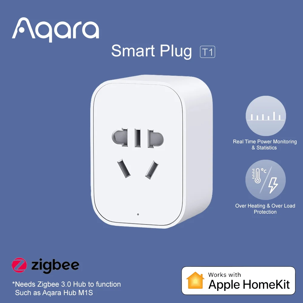 

Умная вилка Aqara T1 Zigbee 3,0, дистанционное управление через приложение, таймер, переключатель питания, Мониторинг статистики, для умного дома, р...