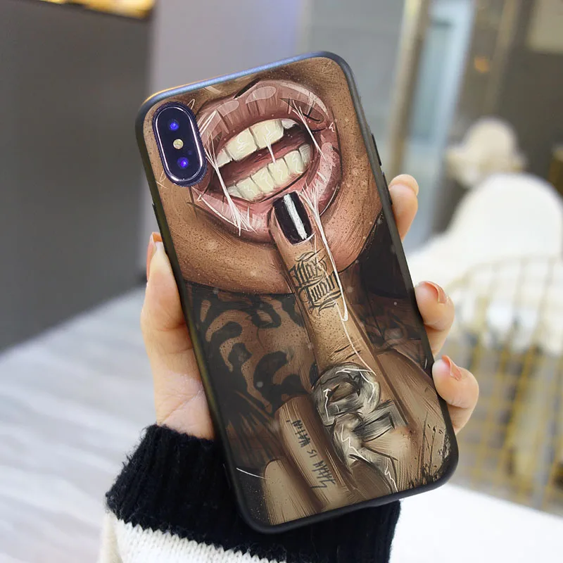 Чехол для iPhone X XR XS MAX 8 7 6 S черная девушка сексуальный крутой силиконовый мягкий