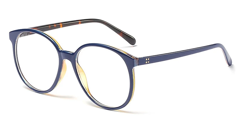 blue with clear Peekaboo, большие круглые очки, оправа для женщин, Ретро стиль, заклепки, украшение, негабаритные, мужские очки, оптические прозрачные линзы, черный, Леопардовый, синий - Цвет оправы: blue with clear