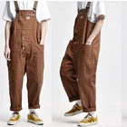 Брюки-карго мужские на подтяжках, уличная одежда в стиле хип-хоп, свободные рабочие штаны в стиле сафари, повседневные штаны для работы