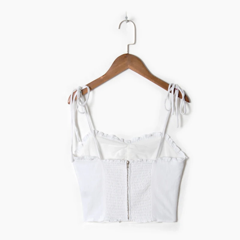 

Summer women's casual solid color bow decoration slim-fit camisole