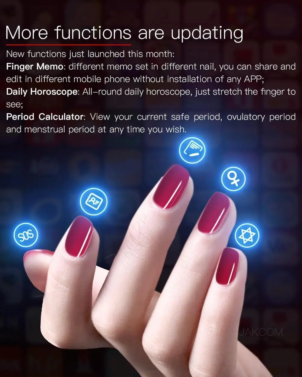 Jakcom N3 Smart Nail гибкий чип Встроенный для кожи материал поддерживает виртуальный вызов SOS сообщение Android IOS доступны