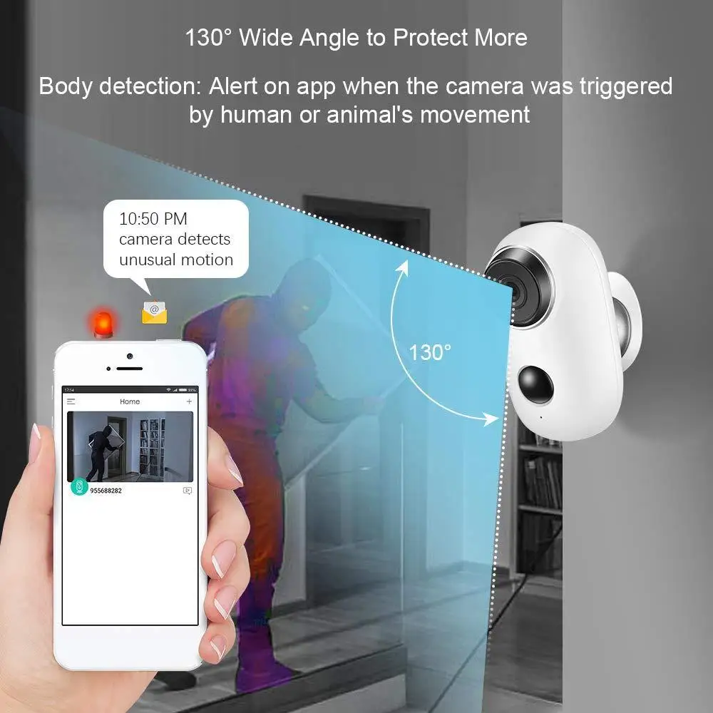 WiFi перезаряжаемая камера с батареей уличная IP беспроводная безопасности 100% без