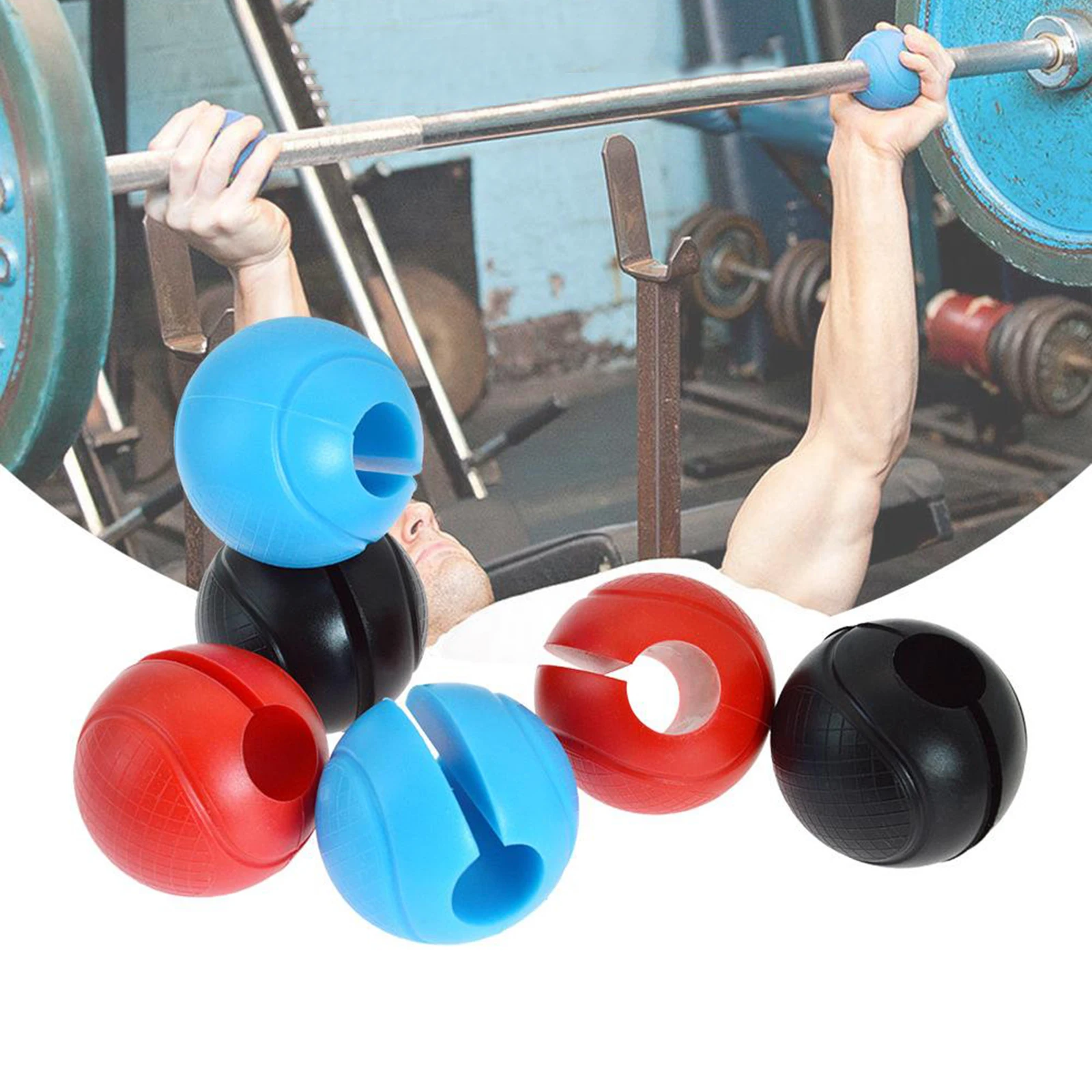 

2x Gym Bar Grips for Barbell Bars Dumbbell Handles Workouts Body Exercise Grip for Weightlifting Fitness Training Bodybuilding