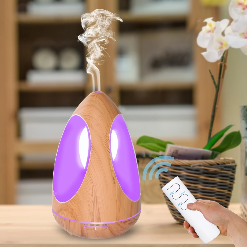 

550ML Ultrasonic Humidifier Aromatherapy Mist Maker Remote Control 7 Clolor Changing LED Light for Home Essential Oil Diffuser