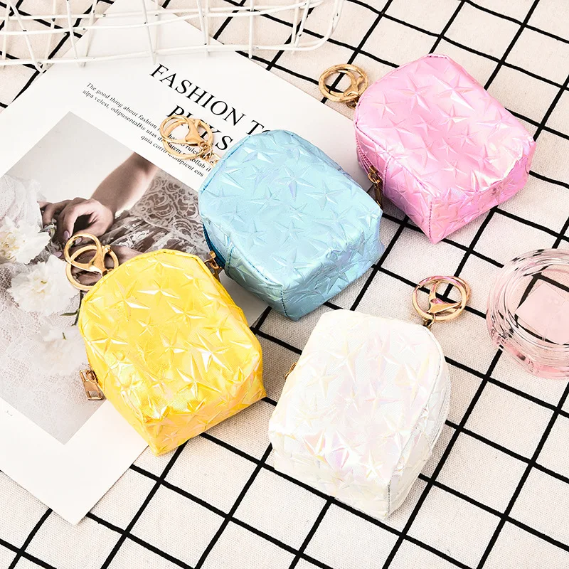 Маленькая квадратная сумка однотонный двусторонний Кошелек для монет с