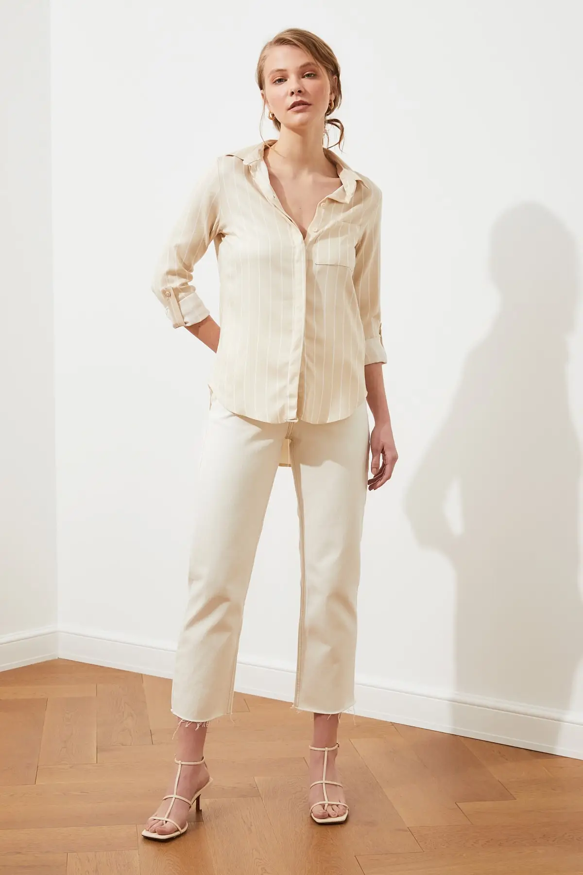 Синяя рубашка Trendyol Advanced Cell TWOSS19ST0062 | Женская одежда