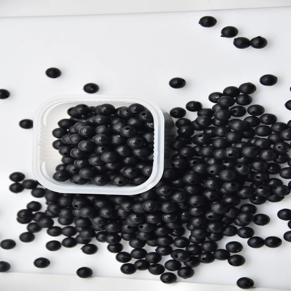 MAGBLUE 100pcs/lot Fishing Beads Space Stopper Black 3mm-8mm Round Soft and hard beans Lures bait Hook Rig Accessories | Спорт и