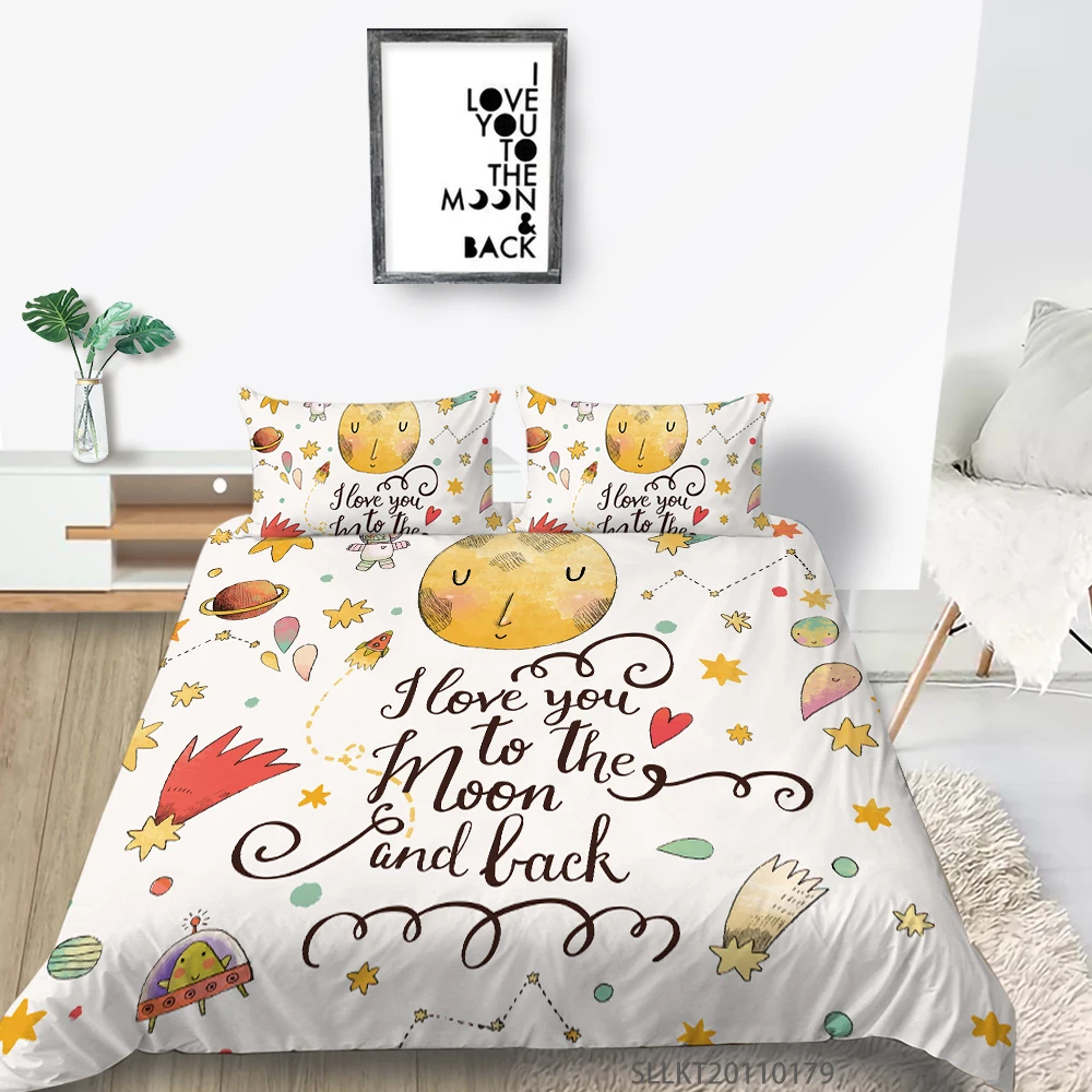 

Sunshine Creative Print Bedding Set Duvet Cover Set King Size Super Soft Breathable Modern Home Bed Set Bedroom Decoration