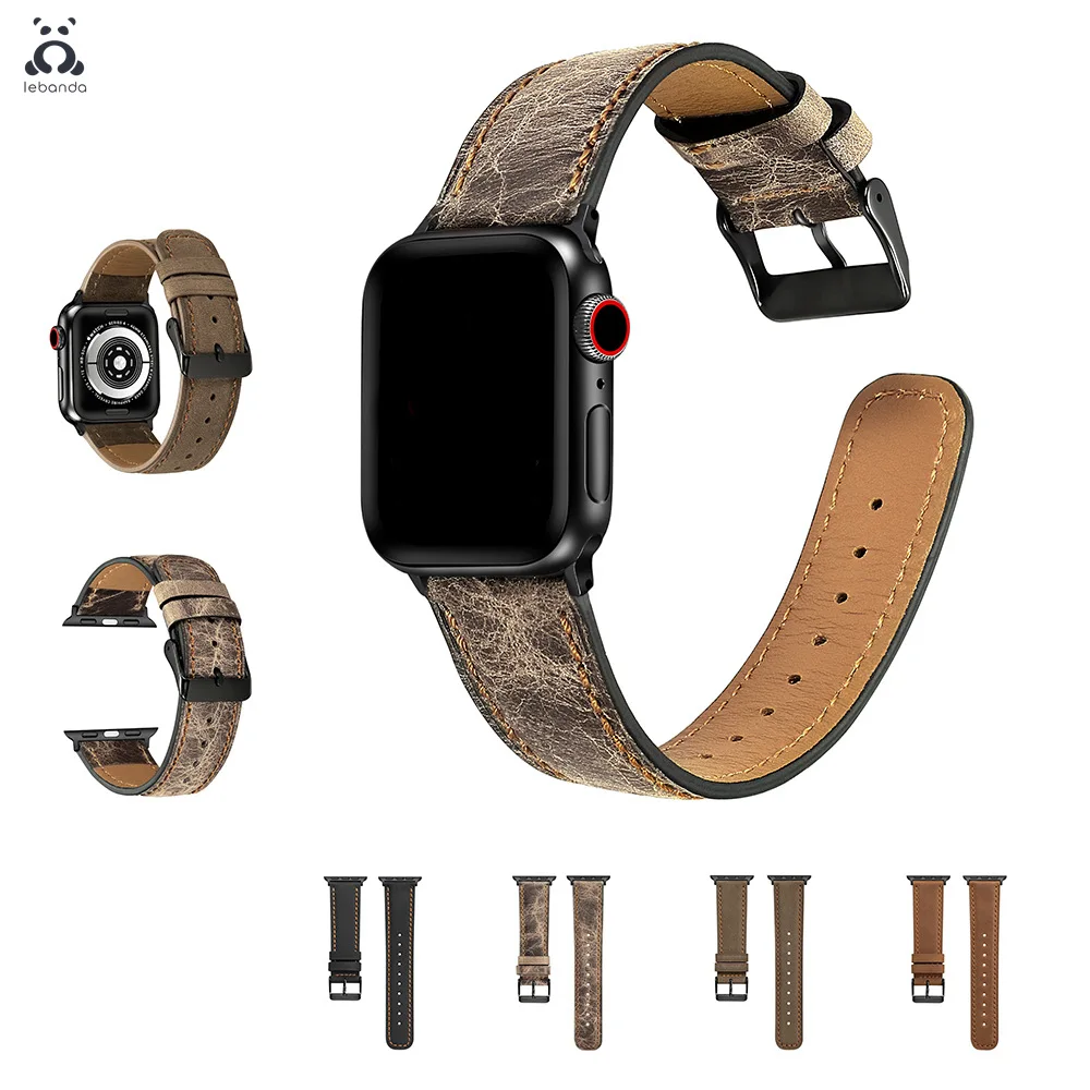 

Ремешок мягкий из телячьей кожи для Apple Watch series 7 6 SE 5 4 3