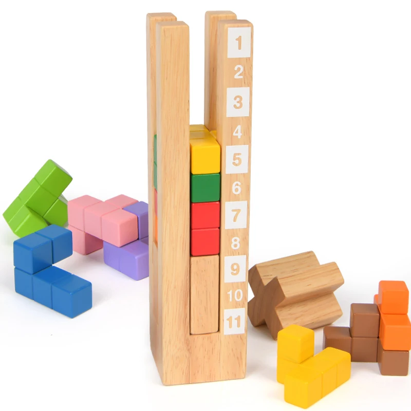 Baby Shining Toys Popular Puzzle Games Wisdom Tower Brain Development Logical Thinking Training Wood for Children Gift | Игрушки и хобби