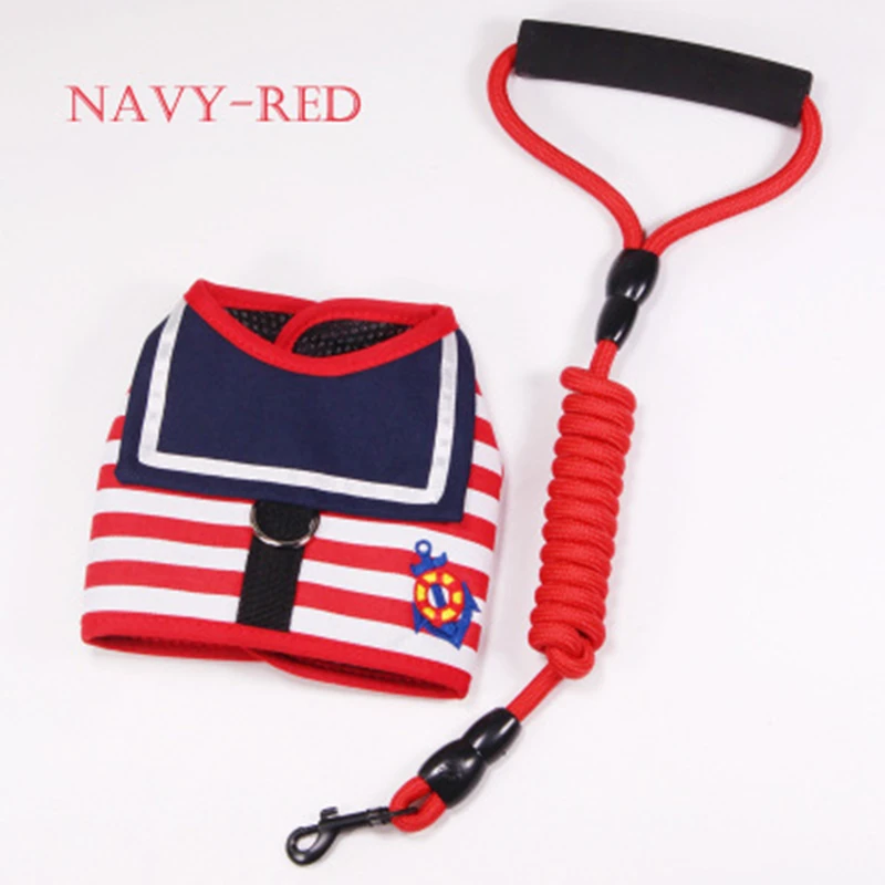 

Cute Navy Outfit Chihuahua French Bulldog Dog Harness Adjustable Puppy Cat Harness Pet Small Dog Vest for Dogs Walking Training
