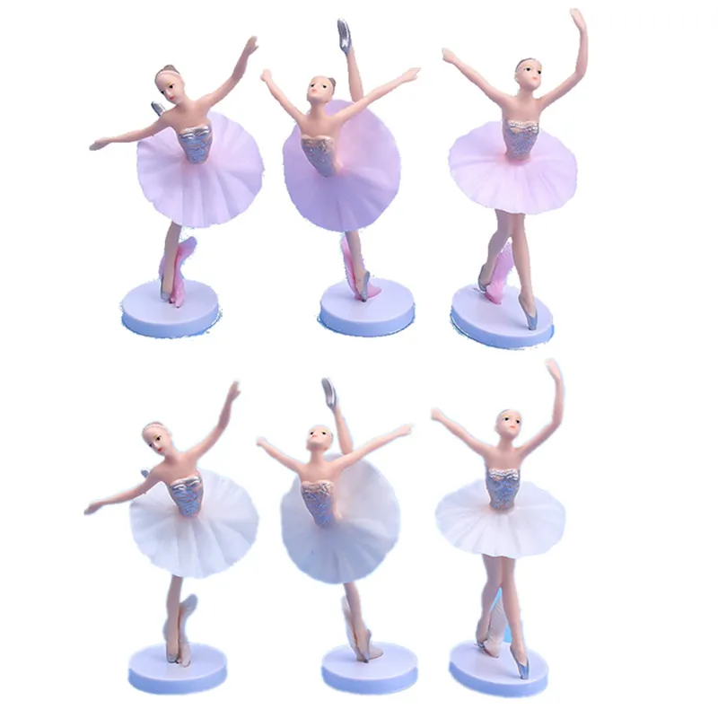 

3Pcs/Set Ballet Girl Action Figures PVC Dancing Models Cupcake Topper Birthday Cake Decoration Kids Girls Toys Gift