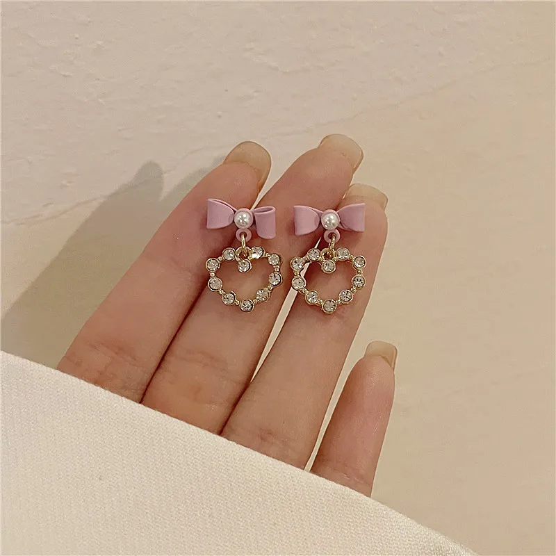 

Love ear studs new tide bow earrings INS earrings