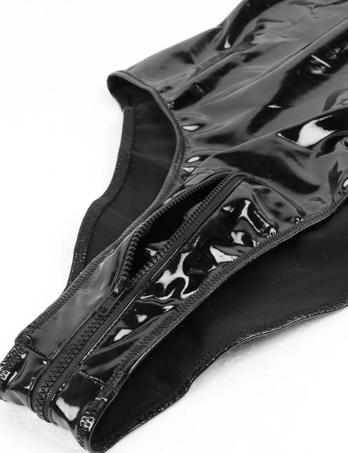 Женский кожаный костюм с мокрым внешним видом искусственный маскарадный