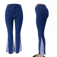 women flared trousers women high waist jeans straight leg stretch denim pants with pockets