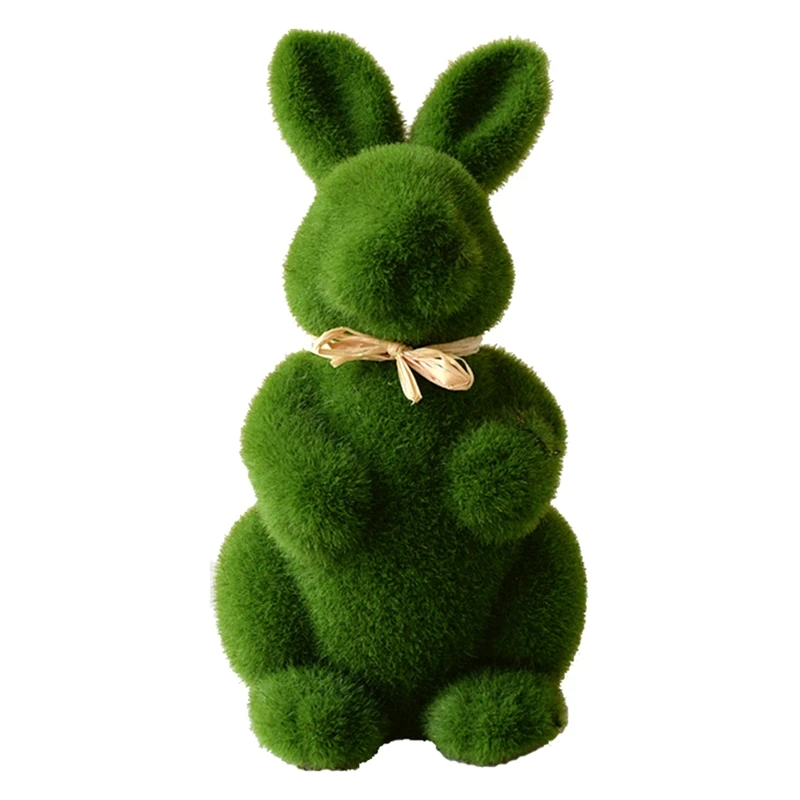 

Lovely Handmade Moss Rabbit Artificial Turf Grass Easter Bunny Home Office Decor