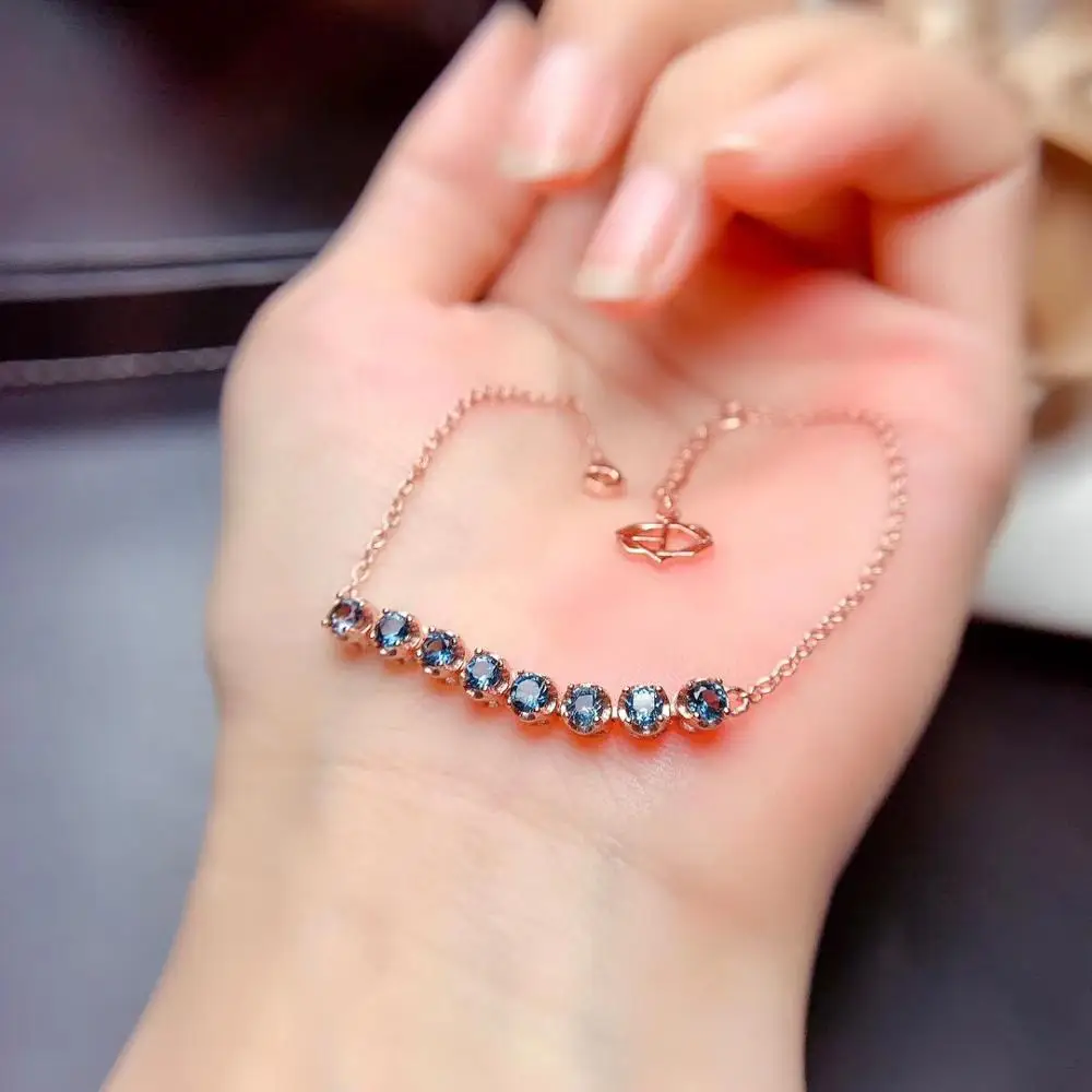 Самый лучший подарок для вашей мамы топаз браслет 925 пробы Серебряное кольцо