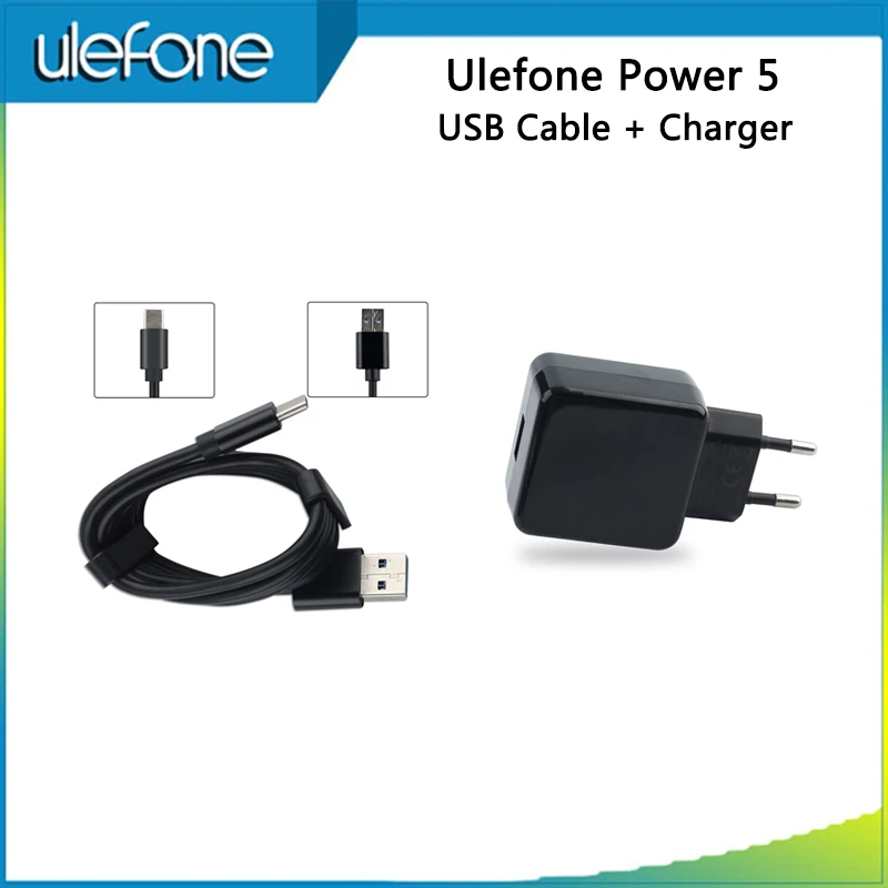 Для Ulefone power 5 зарядное устройство адаптер с европейской вилкой зарядная головка зарядный кабель для Ulefone power 5 USB кабель для передачи данных Запчасти для мобильных телефонов